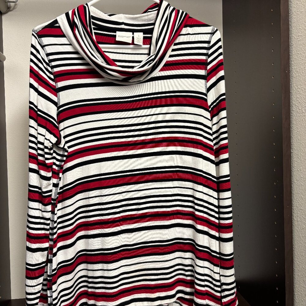 Zenergy by Chico's Cowl-Neck Striped Top
